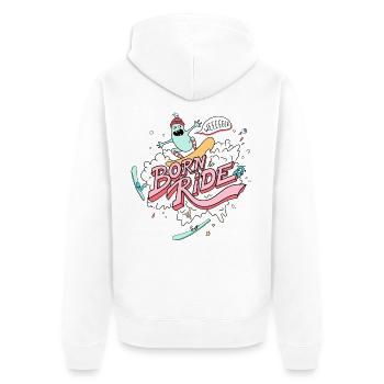 Born To Ride - Planche à neige - Veste à capuche bio Premium Unisexe - blanc - Dos - Thijin (182cm)