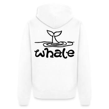 Le signe de la baleine - Veste à capuche bio Premium Unisexe - blanc - Dos - Thijin (182cm)
