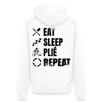 Manger dormir Plié Répéter - Veste à capuche bio Premium Unisexe - blanc - Dos - Thijin (182cm)