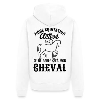 Mode équitation activé - Veste à capuche bio Premium Unisexe - blanc - Dos - Thijin (182cm)