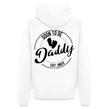 Soon to Be Daddy – Geschenk für werdende Väter - Unisex Premium Bio Zip Hoodie - Weiß - Hinten - Thijin (182cm)