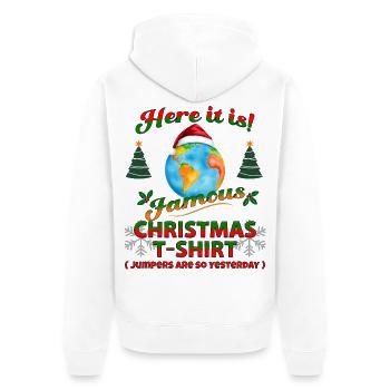 Christmas T Shirt (But definitely not a jumper) - Unisex Premium Organic Zip Hoodie - white - Back - Thijin (182cm)