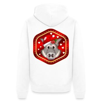 WEIHNACHTSGESCHENKE WILDSCHWEINE - Unisex Premium Bio Zip Hoodie - Weiß - Hinten - Thijin (182cm)