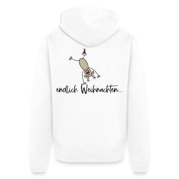 Lustige Weihnachten - Unisex Premium Bio Zip Hoodie - Weiß - Hinten - Thijin (182cm)