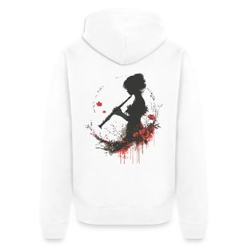 Flute Girl - Unisex Premium Organic Zip Hoodie - white - Back - Thijin (182cm)