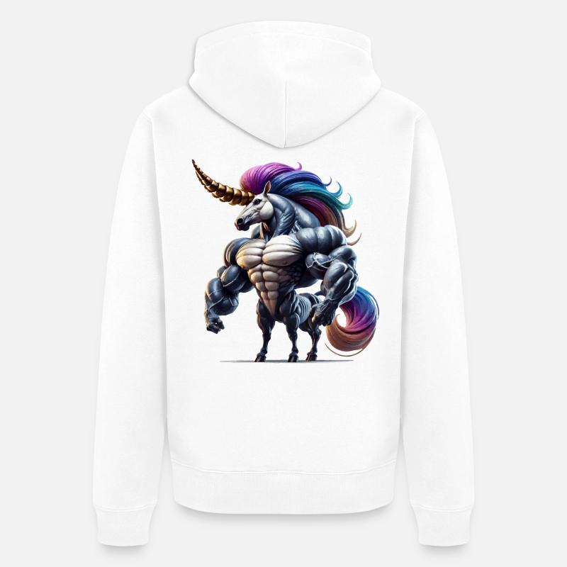 Super licorne - Veste à capuche bio Premium Unisexe - blanc