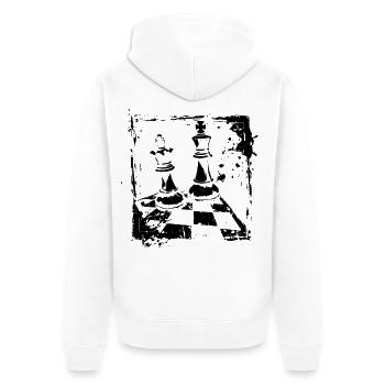 Schach - Unisex Premium Bio Zip Hoodie - Weiß - Hinten - Thijin (182cm)