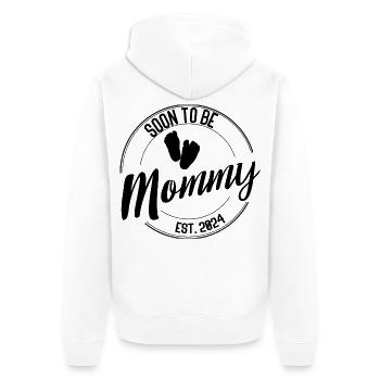 Bientôt maman – Cadeau pour les futures mamans 2024 - Veste à capuche bio Premium Unisexe - blanc - Dos - Thijin (182cm)