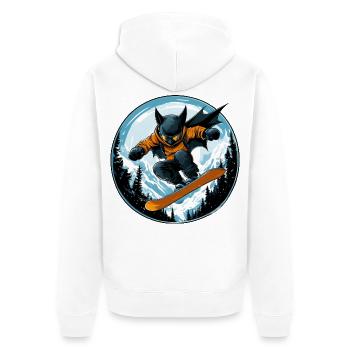 Chauve-souris Snowboarder - Veste à capuche bio Premium Unisexe - blanc - Dos - Thijin (182cm)
