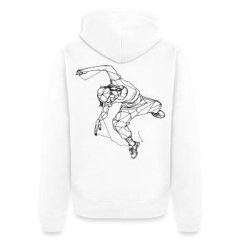Breakdancer Sketch - Unisex Premium Organic Zip Hoodie - white - Back - Thijin (182cm)