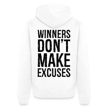 winners don't make excuses - Unisex Premium Organic Zip Hoodie - white - Back - Thijin (182cm)