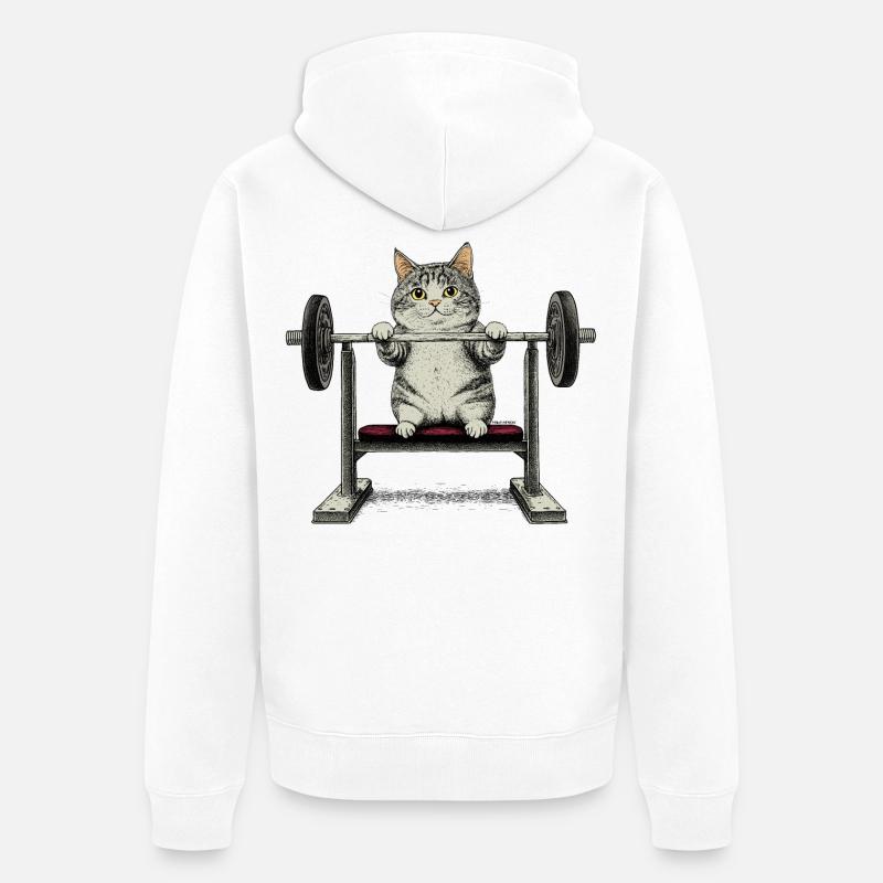 Ajustement Cat - Veste à capuche bio Premium Unisexe - blanc