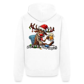 Merry Hix-Mas - Unisex Premium Organic Zip Hoodie - white - Back - Thijin (182cm)