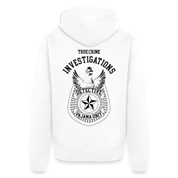 Poulet True Crime Detective Marque Cadeau Drôle - Veste à capuche bio Premium Unisexe - blanc - Dos - Thijin (182cm)