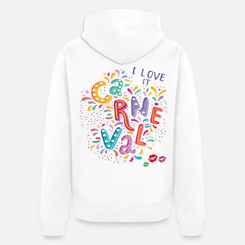 Carnaval, Confettis de carnaval - Veste à capuche bio Premium Unisexe - blanc