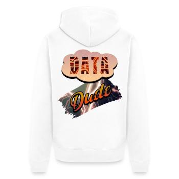 Data Dude - Unisex Premium Organic Zip Hoodie - white - Back - Thijin (182cm)