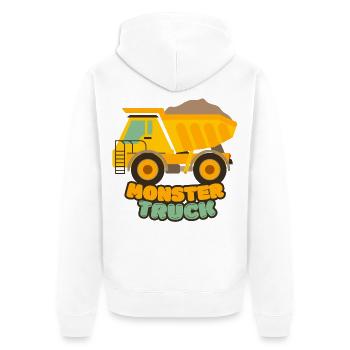 Camion monstre - Veste à capuche bio Premium Unisexe - blanc - Dos - Thijin (182cm)