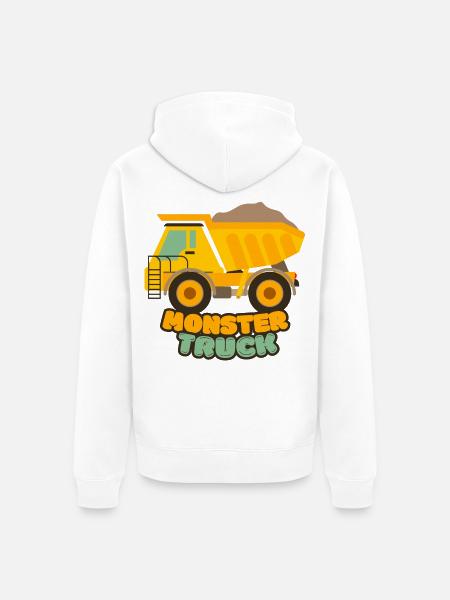 Monstertruck - Unisex Premium Bio Zip Hoodie - Weiß
