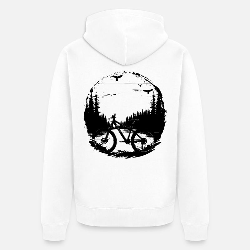 Graphismes de VTT - Veste à capuche bio Premium Unisexe - blanc