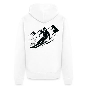 Skieurs Ski Hiver Vacances d’hiver Sports d’hiver - Veste à capuche bio Premium Unisexe - blanc - Dos - Thijin (182cm)