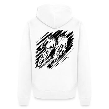 Cyclist - Unisex Premium Organic Zip Hoodie - white - Back - Thijin (182cm)