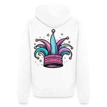 Casquette de fou Casquette de fou pour carnaval et carnaval - Veste à capuche bio Premium Unisexe - blanc - Dos - Thijin (182cm)