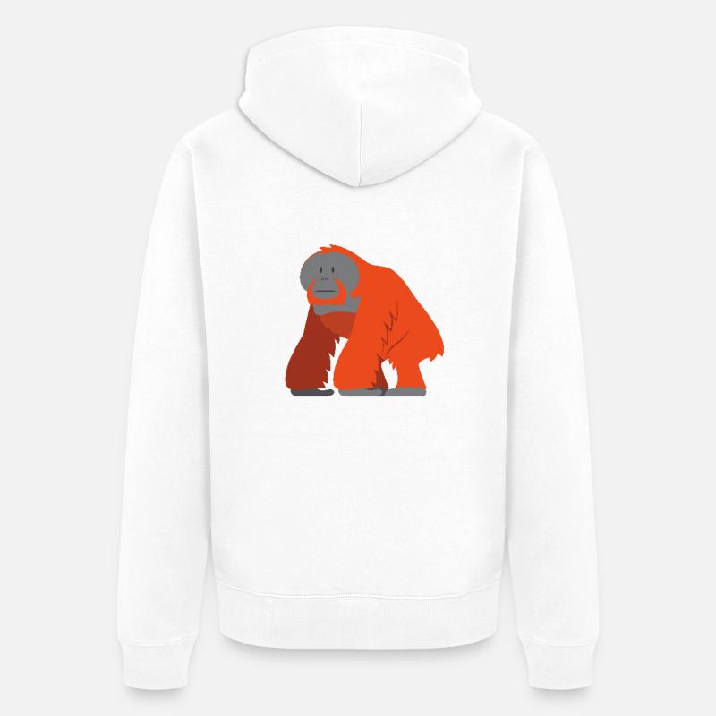 L’orang-outan sage - Veste à capuche bio Premium Unisexe - blanc