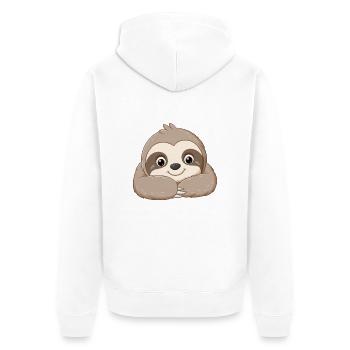 Paresseux détendu - Veste à capuche bio Premium Unisexe - blanc - Dos - Thijin (182cm)