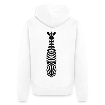 Zebra mit Einzigartigen Streifen - Unisex Premium Bio Zip Hoodie - Weiß - Hinten - Thijin (182cm)