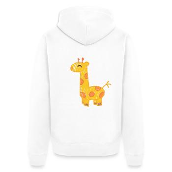 The Elegant Giraffe - Unisex Premium Organic Zip Hoodie - white - Back - Thijin (182cm)