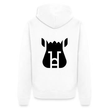 Wilder Pecari - Unisex Premium Bio Zip Hoodie - Weiß - Hinten - Thijin (182cm)