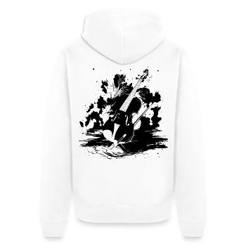 Geige - Unisex Premium Bio Zip Hoodie - Weiß - Hinten - Thijin (182cm)