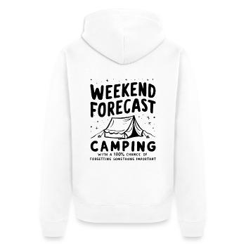 Prévisions de camping pour le week-end - Veste à capuche bio Premium Unisexe - blanc - Dos - Thijin (182cm)