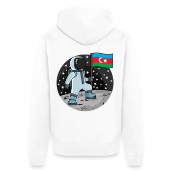 Drapeau astronaute Azerbaïdjan - Veste à capuche bio Premium Unisexe - blanc - Dos - Thijin (182cm)