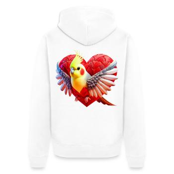 Nymphenheart (05) - Unisex Premium Bio Zip Hoodie - Weiß - Hinten - Thijin (182cm)