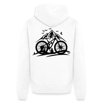 Radfahrer Skizze - Unisex Premium Bio Zip Hoodie - Weiß - Hinten - Thijin (182cm)