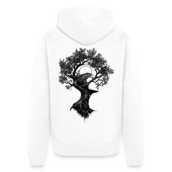 Boho Tree Woman Nature Abstract Graphic Mystical - Unisex Premium Organic Zip Hoodie - white - Back - Thijin (182cm)