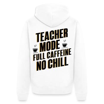 Teacher Mode Full Caffeine - Unisex Premium Organic Zip Hoodie - white - Back - Thijin (182cm)