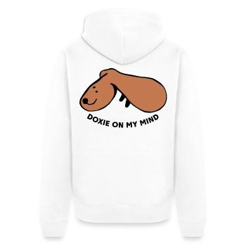 Casual Dog – Simply Relaxed - Unisex Premium Organic Zip Hoodie - white - Back - Thijin (182cm)