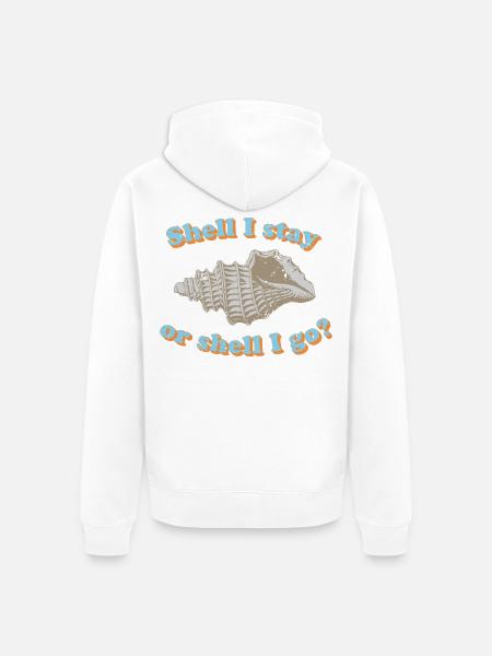 Muschel oder gehen? - Unisex Premium Bio Zip Hoodie - Weiß