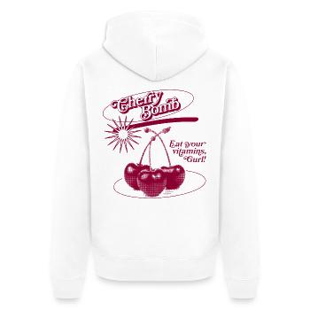 Cherry Bomb Explosion - Unisex Premium Bio Zip Hoodie - Weiß - Hinten - Thijin (182cm)