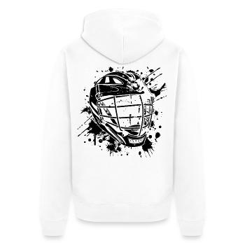 Lacrosse Helm - Unisex Premium Bio Zip Hoodie - Weiß - Hinten - Thijin (182cm)