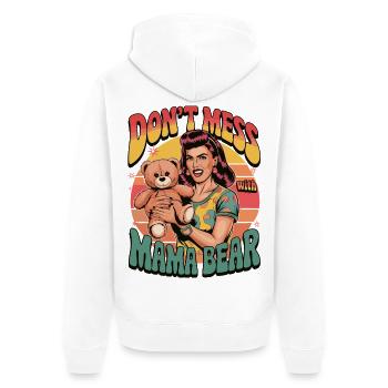Leg dich nicht mit Mama Bär Retro Lustiges Geschenk an - Unisex Premium Bio Zip Hoodie - Weiß - Hinten - Thijin (182cm)