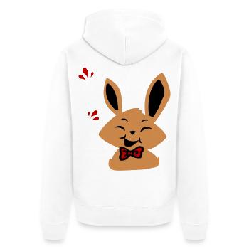 Osterhase - Unisex Premium Bio Zip Hoodie - Weiß - Hinten - Thijin (182cm)