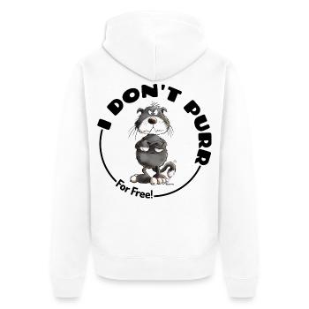 , je ne ronronne pas, chat disant chats - Veste à capuche bio Premium Unisexe - blanc - Dos - Thijin (182cm)