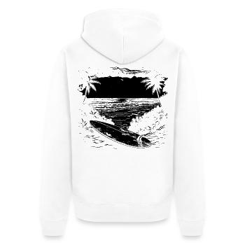 Surfing Graphics - Unisex Premium Organic Zip Hoodie - white - Back - Thijin (182cm)