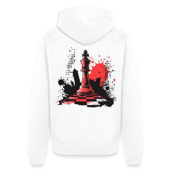 Chess Pieces Graffiti - Unisex Premium Organic Zip Hoodie - white - Back - Thijin (182cm)