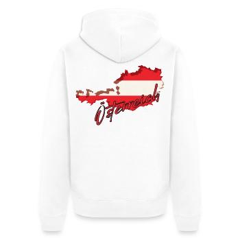 Flag of Austria, Austrian pride - Unisex Premium Organic Zip Hoodie - white - Back - Thijin (182cm)