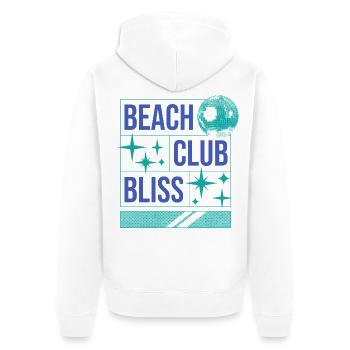 Beach Club Bliss – Ambiance estivale et festive - Veste à capuche bio Premium Unisexe - blanc - Dos - Thijin (182cm)