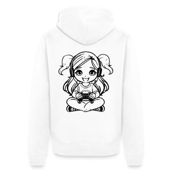 Videospiel Liebhaberin - Unisex Premium Bio Zip Hoodie - Weiß - Hinten - Thijin (182cm)
